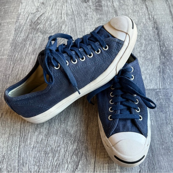 Converse Jack Purcell Pro Retro Sneaker Navy Canvas Shoes Classic Women’s Size 9 - Picture 2 of 8